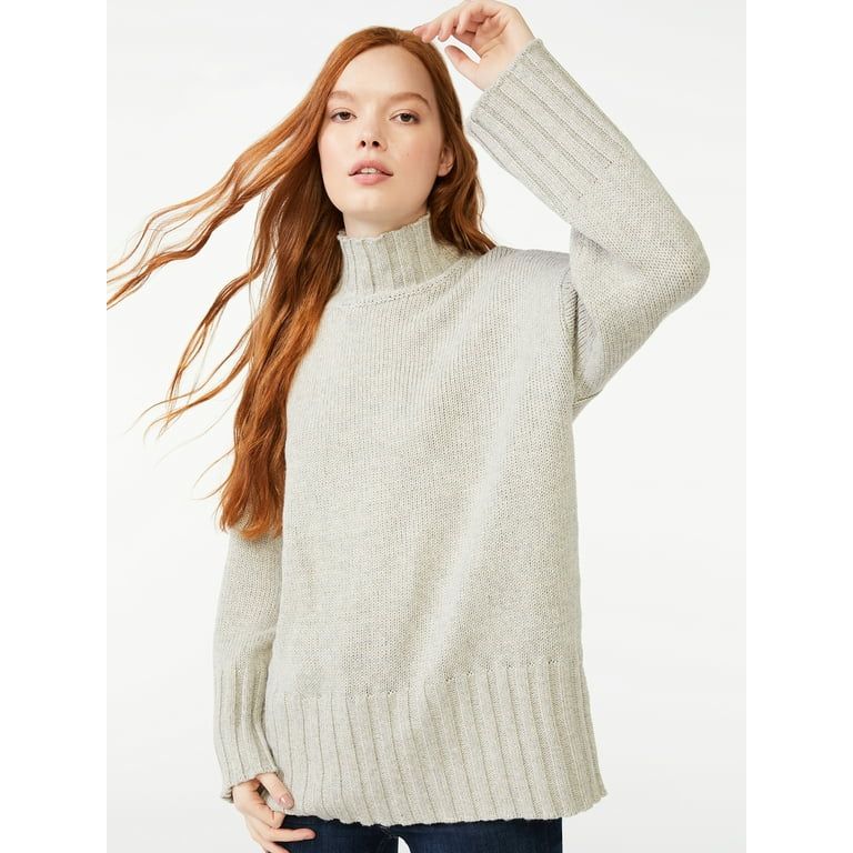 Free Assembly Women's Tall Turtleneck Tunic Sweater | Walmart (US)