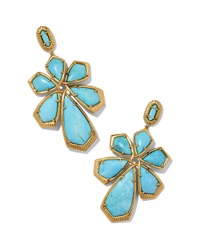 Layne Vintage Gold Statement Earrings in Variegated Turquoise Magnesite | Kendra Scott | Kendra Scott