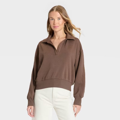 Women's Fleece Polo Sweatshirt - Universal Thread™ | Target