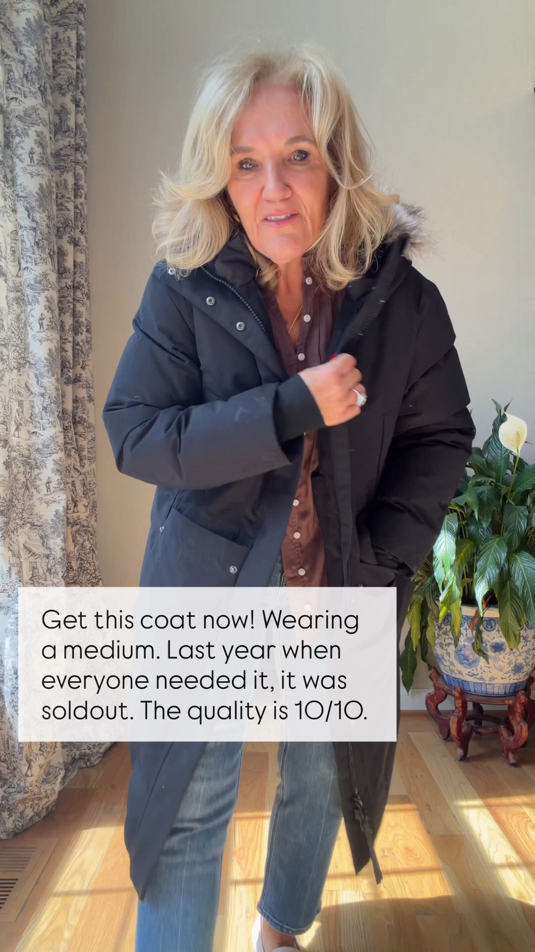 Coat size medium. 
It’s waterproof so warm. Don’t mess it this year. 

Winter coat down coat

#LTKSaleAlert #LTKOver40 #LTKPetite