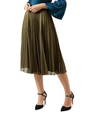 Hobbs London Laila Pleated Metallic Skirt - 100% Exclusive | Bloomingdale's (US)
