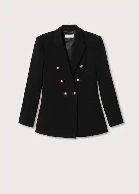 Buttons tweed blazer -  Women | Mango USA | MANGO (US)