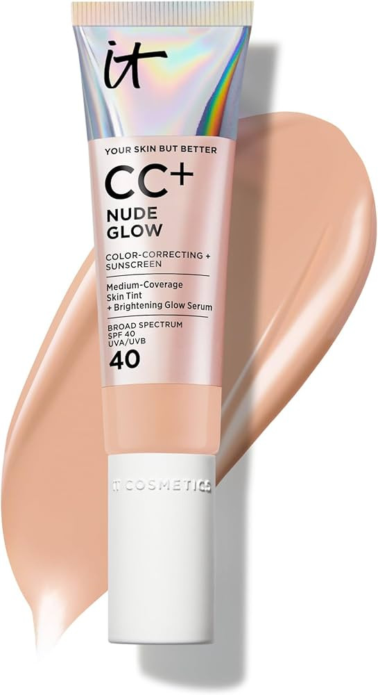 IT Cosmetics CC+ Nude Glow - Medium Coverage Foundation with SPF 40 & Brightening Glow Serum, Lig... | Amazon (US)