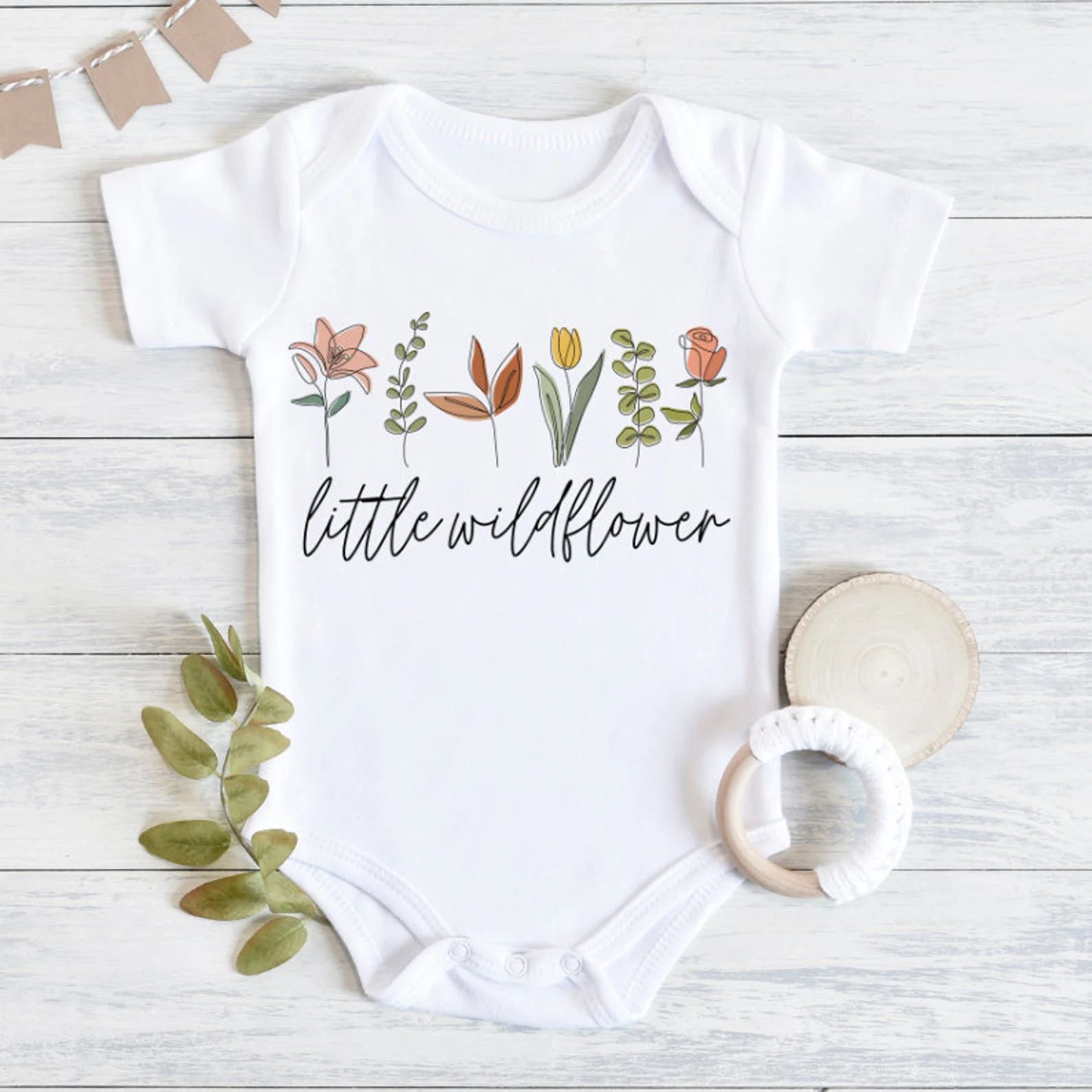 Little Wildflower Baby Bodysuit Baby Girl Outfit Boho Baby | Etsy | Etsy (US)