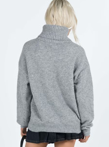 Oswin Turtleneck Sweater Grey | Princess Polly US