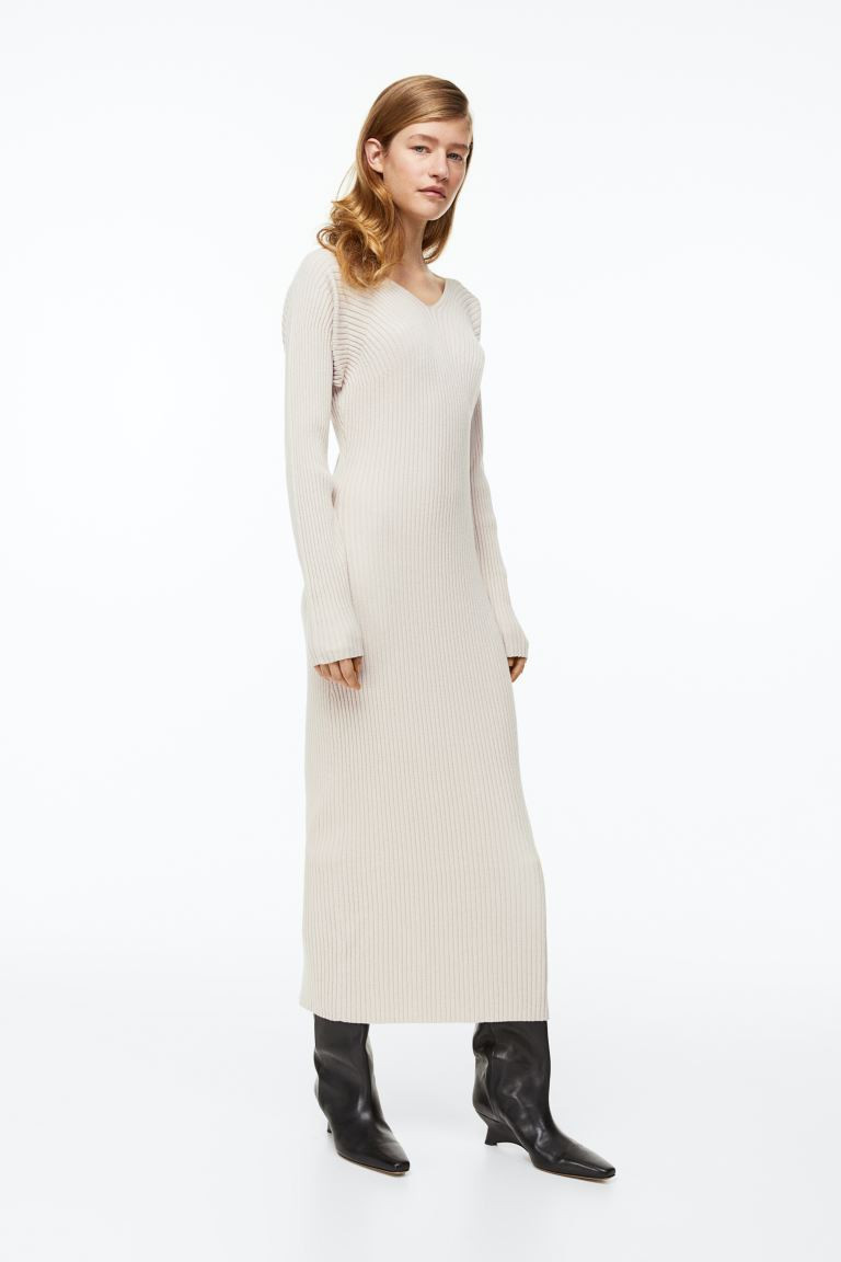 Bodycon-Kleid aus einer Kaschmirmischung - Hellbeige - Ladies | H&M AT | H&M (DE, AT, CH, NL, FI)