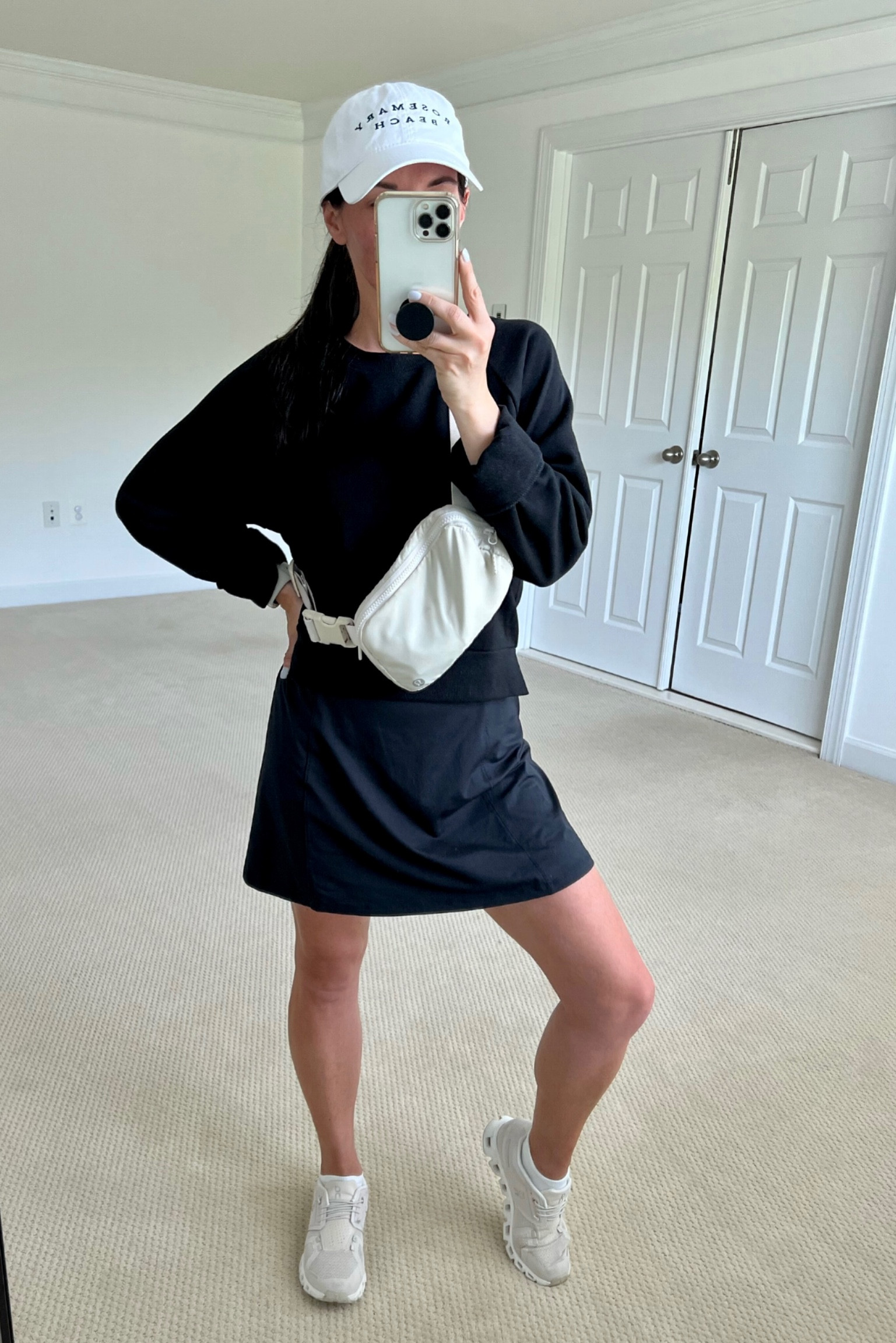 Todays look - target workout dress size xs and cropped pullover size m. Onrunning shoes and lululemon belt bag.  

#LTKstyletip