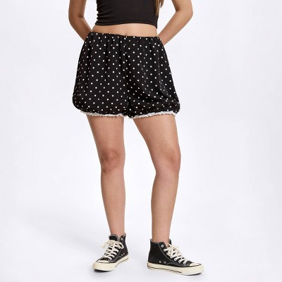 Women's Lace Bubble Shorts - Wild Fable™ Black Polka Dots S | Target