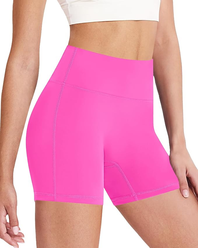 Moozava No Front Seam Womens Workout Biker Spandex Shorts 4'' High Waisted | Amazon (US)