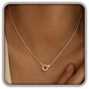 Gold Necklace for Women, Dainty 14K Gold Plated Pendant Necklaces for Women Trendy Simple Choker ... | Amazon (US)