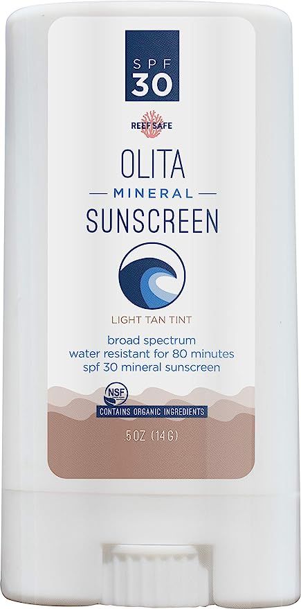 Olita: Tinted Mineral Sunstick - Light Tan - SPF 30 Mineral Sunscreen - .5 oz - No Fragrance - Re... | Amazon (US)