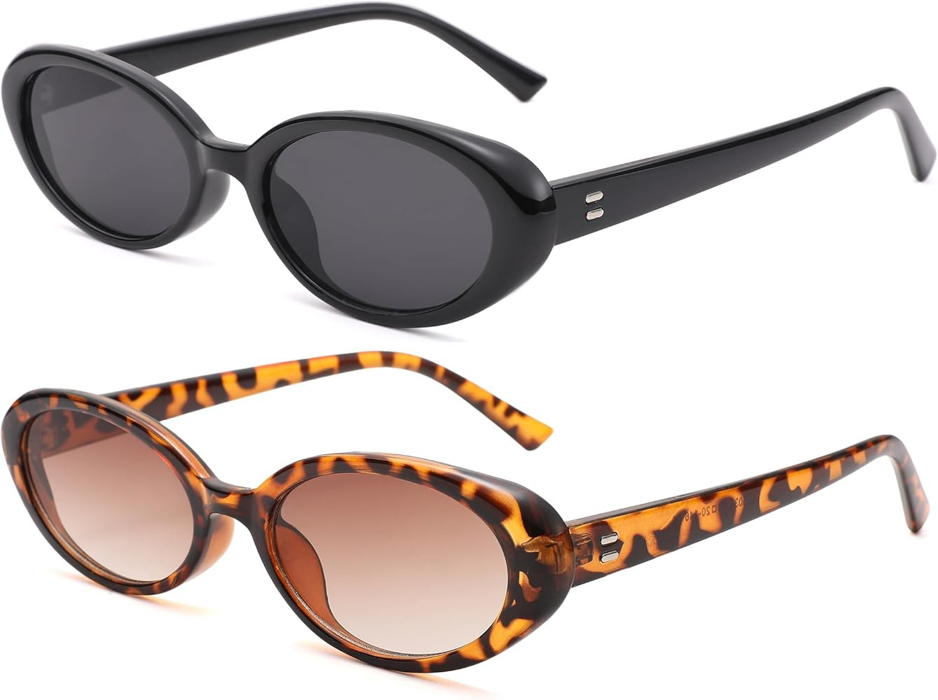 LIU·WEN Oval Sunglasses for Women Men Retro Small Cat Eye Glasses 90s Vintage Style Shades | Amazon (US)