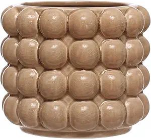 Creative Co-Op 6 Inches Round Stoneware Raised Dots, Holds 4 Inches Pot, Tan Planter | Amazon (US)