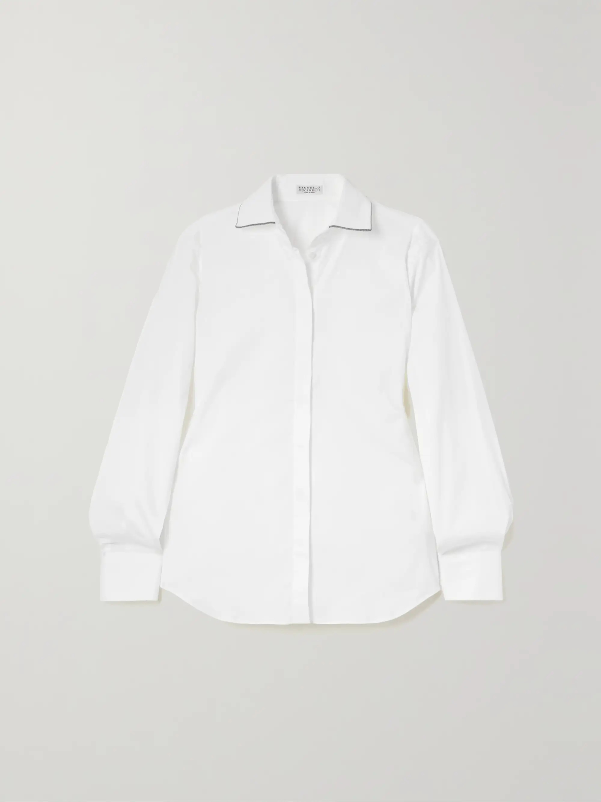 Bead-embellished cotton-poplin shirt | NET-A-PORTER (UK & EU)