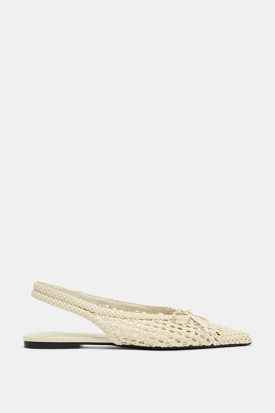 BRAIDED EFFECT FLAT SHOES | Zara US