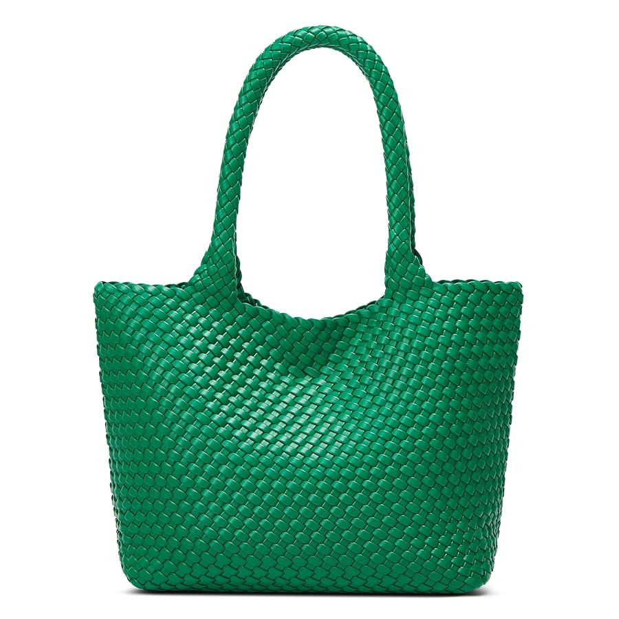 Woven Tote Bag Womens Purse: Vegan Leather Shoulder Handbags - Fashion Summer Beach Tote Bags - L... | Amazon (US)