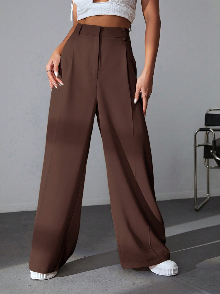 SHEIN EZwear Pantalones Lisos De Unicolor, Casuales Y Sencillos Para Uso Diario | SHEIN