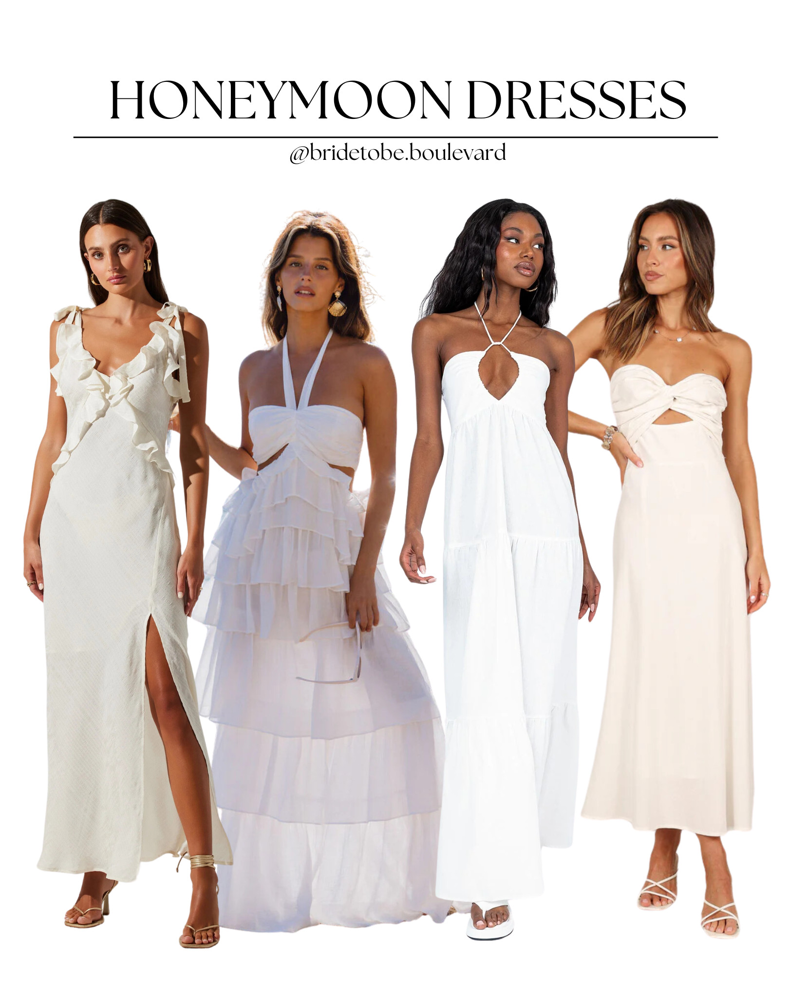🌴 Honeymoon in Style 🌴 These romantic white dresses are perfect for your post-wedding getaway, featuring dreamy ruffles, flirty off-the-shoulder details, and effortless elegance. Whether you're sipping cocktails by the beach or dancing under the stars, these looks are made for unforgettable newlywed moments. Shop now! 🤍✨ #HoneymoonReady #JustMarried #BridalStyle #LTKBridal 

 #LTKParties #LTKTravel #LTKWedding