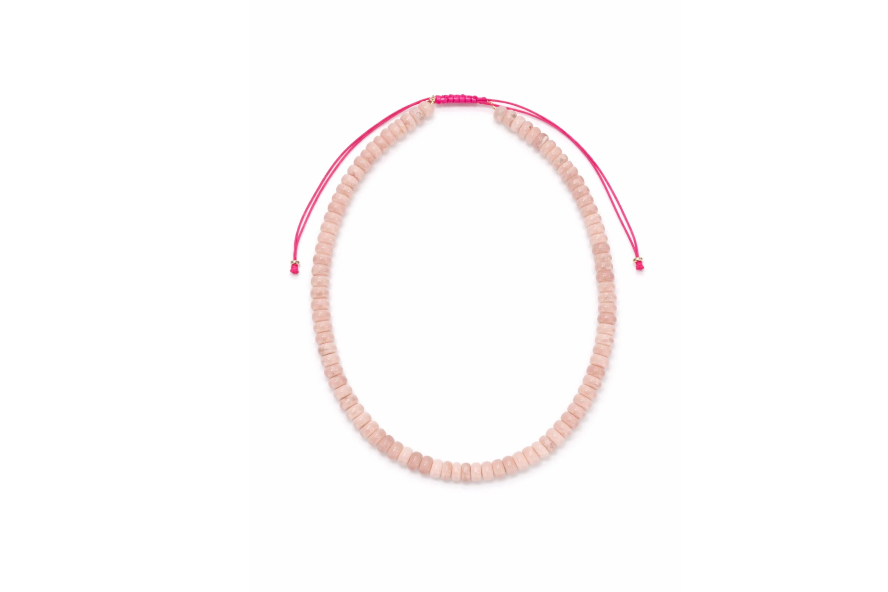 Pink Opal Roundelle Beaded Necklace | Shylee Rose Jewelry