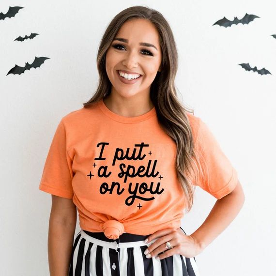 I put a spell on you Shirt, Fall Shirt, Trick or Treat Shirt, Cute Fall Shirt, Women's Fall Shirt... | Etsy (US)