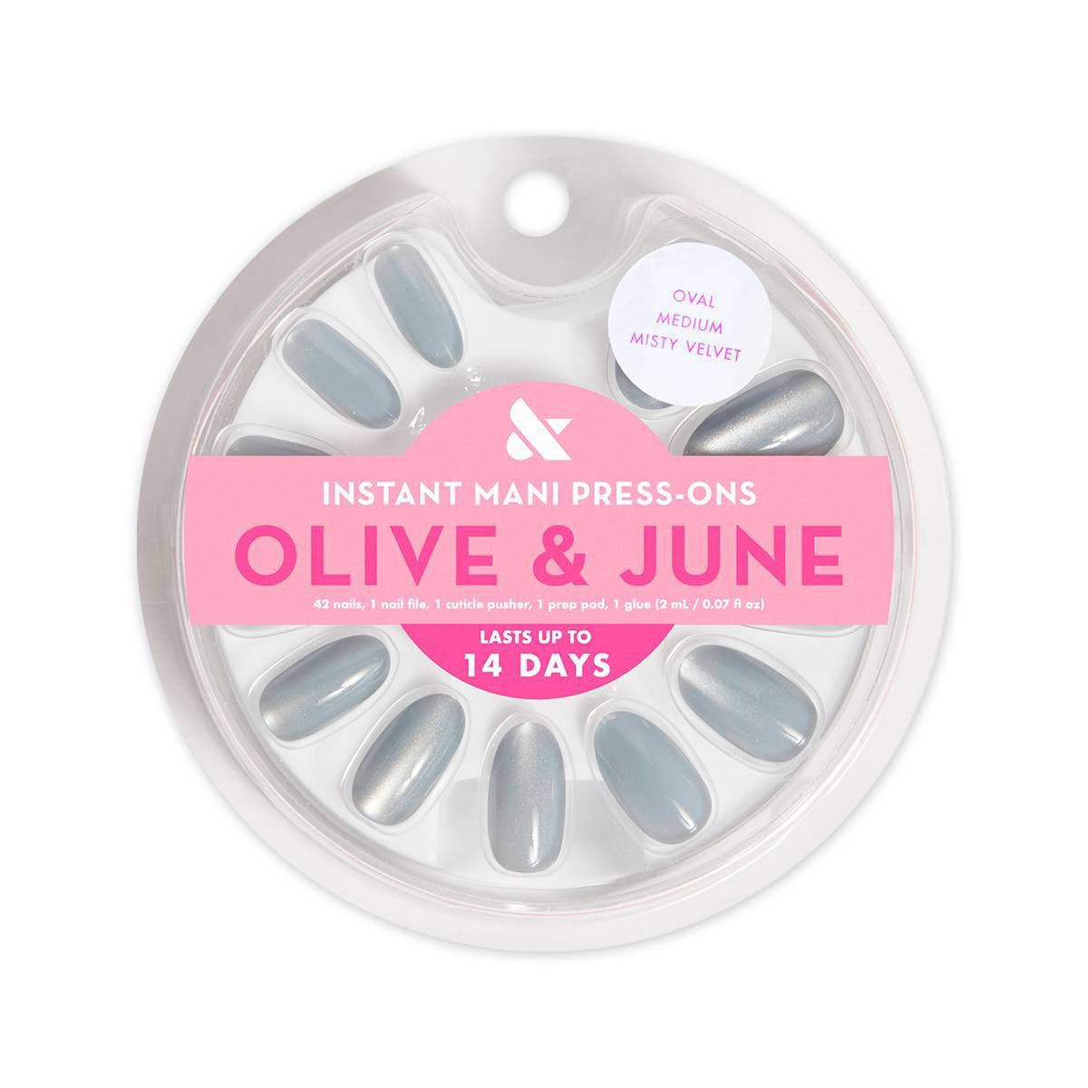 Olive & June Press-On Fake Nails - M Oval - Misty Velvet - 42ct | Target