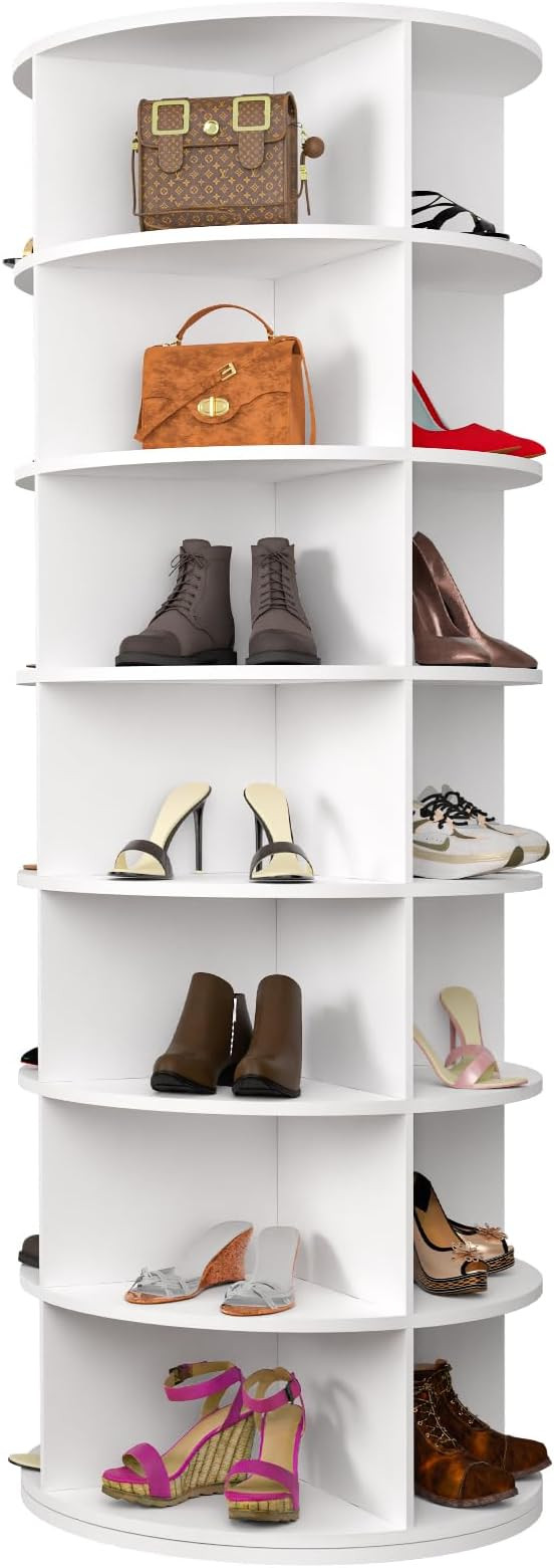 Hestiasko Rotating Shoe Rack, 7-Tier Spinning Shoe Rack, Free Standing Rotating Shoe Rack Tower 3... | Amazon (US)