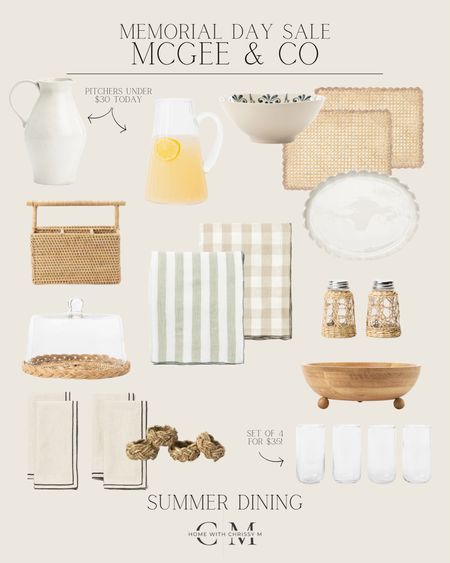 McGee and Co Memorial Day Sale / McGee and Co Sale / Summer Dining / Summer Entertaining / Patio Entertaining / Neutral Home / Neutral Kitchen / Summer Kitchen / 

#LTKHome #LTKSeasonal #LTKSaleAlert
