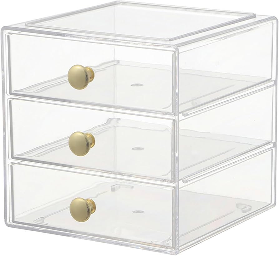 AJIODA Makeup Drawer Organizer with 3 Drawers, Clear Acrylic Cosmetic Display Case Vanity Acrylic... | Amazon (CA)