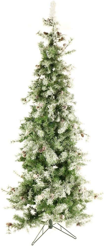 Fraser Hill Farm 9 Ft. Buffalo Fir Slim Artificial Artifical Christmas Tree, Snow | Amazon (US)
