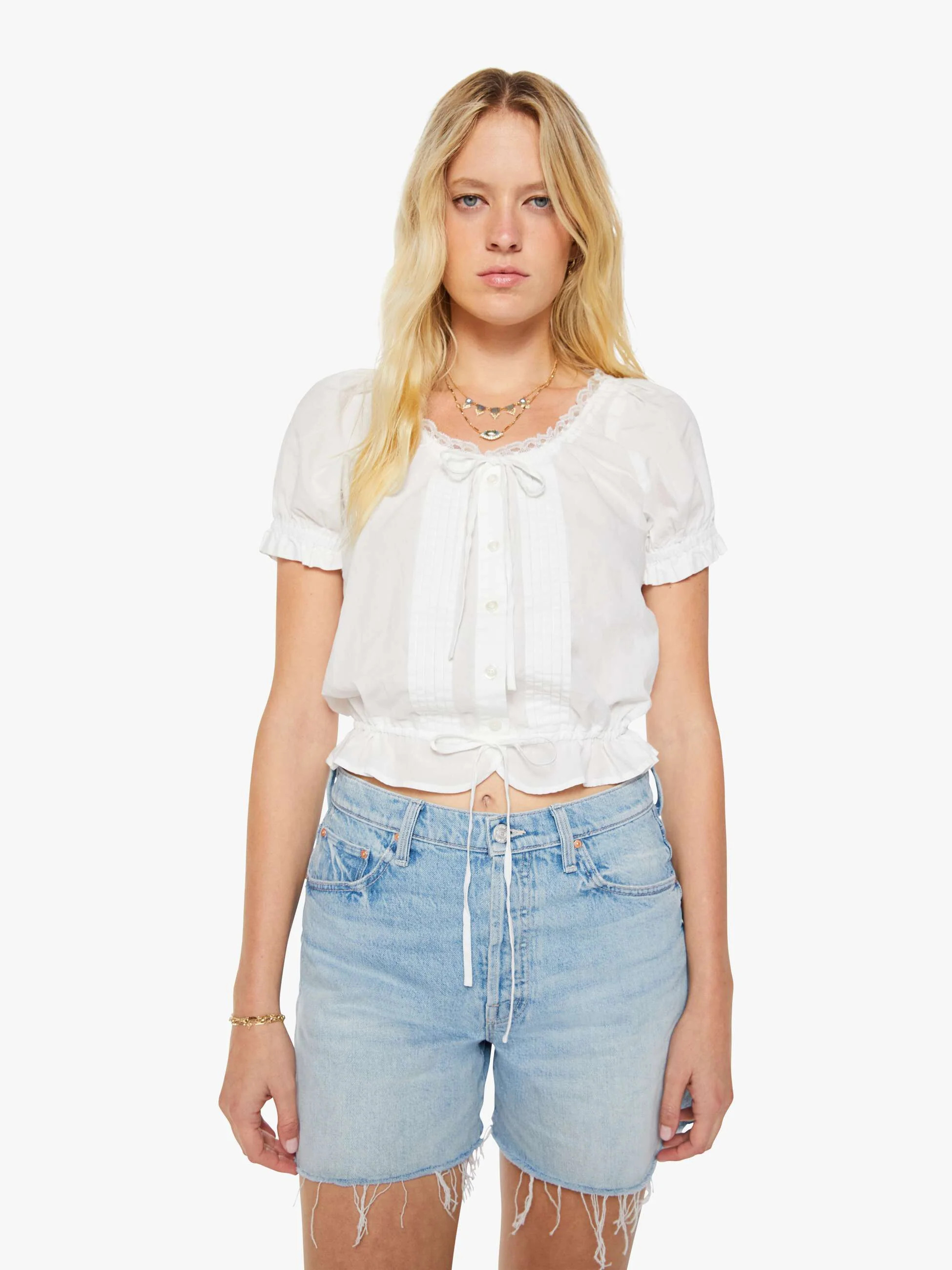 The Love Letter Puff - White | Mother Denim