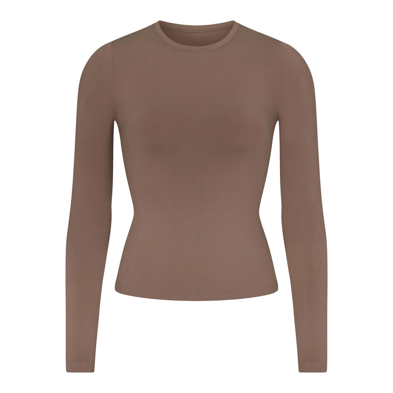SKIMS SOFT SMOOTHING SEAMLESS Long Sleeve T-Shirt Truffle - Brown | Brown Thomas (IE)