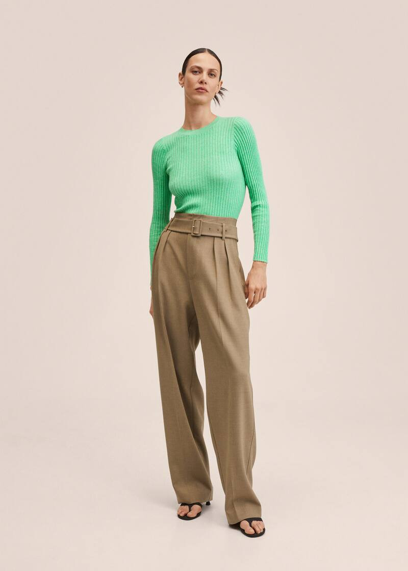 Ribbed knit sweater -  Women | Mango USA | MANGO (US)