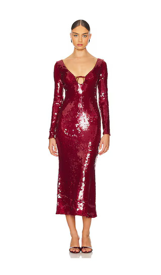 Verona Sequin Maxi Dress in Burgundy | Revolve Clothing (Global)