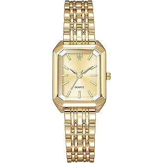 Women's Gold-Tone Dainty Watch, Retro Style Rectangular Case and Stainless Steel Band, Gift for H... | Amazon (US)