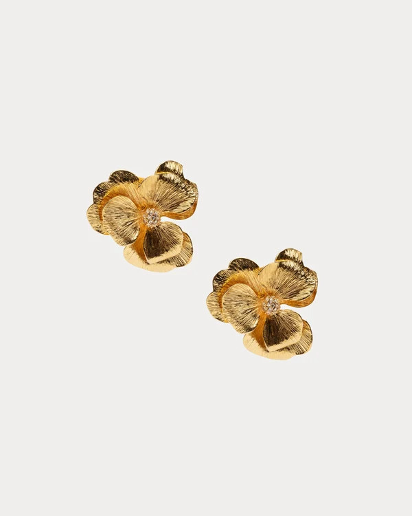 Flower Clip on Earring - Gold | Frances Valentine