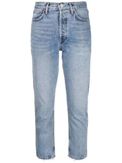 AGOLDE Riley high-waisted Cropped Jeans - Farfetch | Farfetch Global