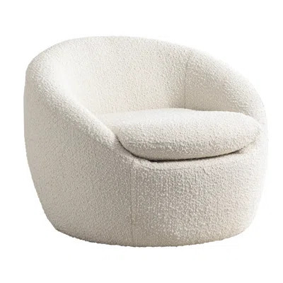 Modern Boucle Fabric 360 Swivel Recliner Chair - Comfortable And Relaxing For Living Room, Bedroom, Study Build, Foam Pad Seating Rotating In Cream Fo | Wayfair North America