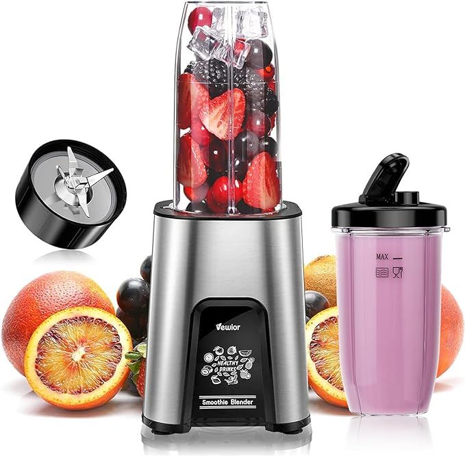 VEWIOR 900W Blender for Shakes and Smoothies, Personal Blenders for Kitchen with 6 Fins Blender B... | Amazon (US)