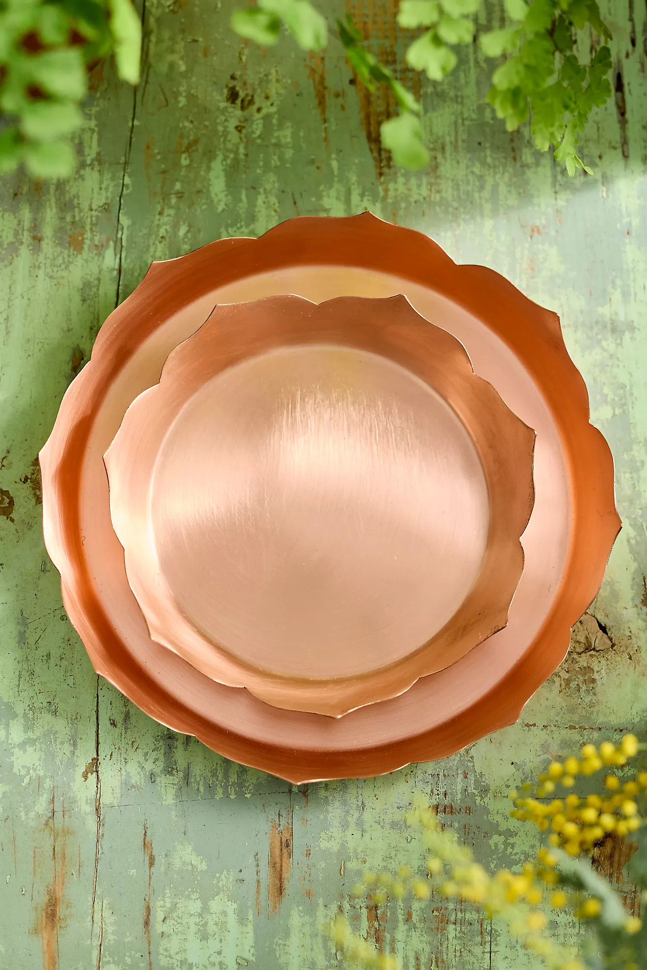 Lotus Edge Polished Copper Saucer | Terrain