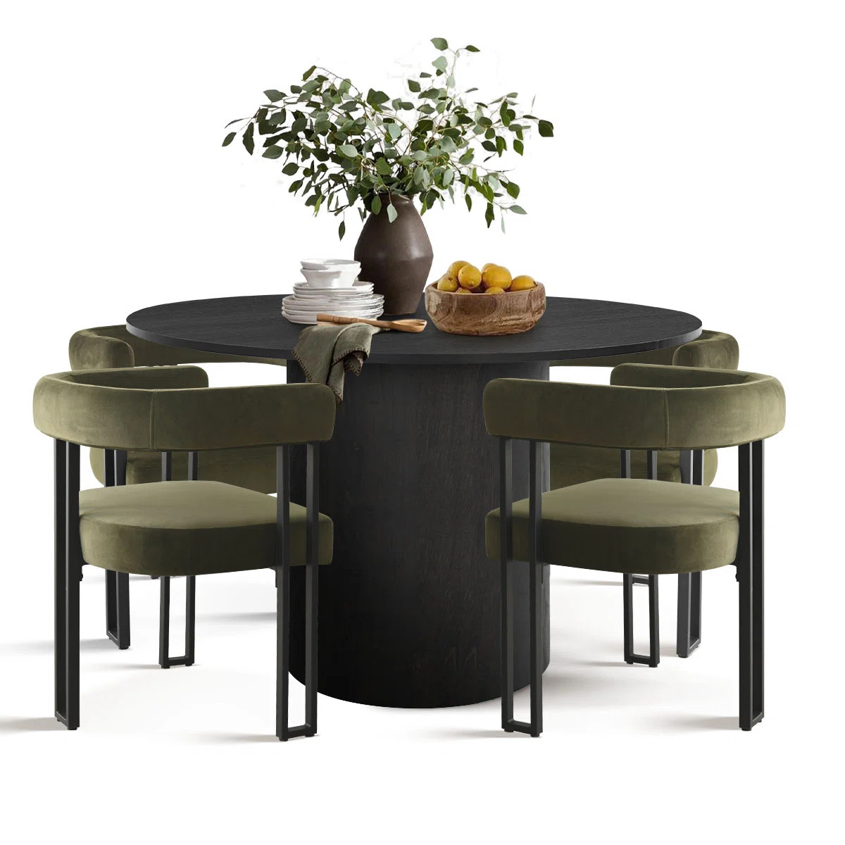 Set of 4 Upholstered 18.5" Seat Height Velvet Kitchen Dining Armchair (Set of 4) | Wayfair North America