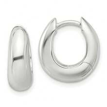Sterling Silver ECoated Tapered Hinged Hoop Earrings With Post Notch Lock Closure L In W In | SHEIN