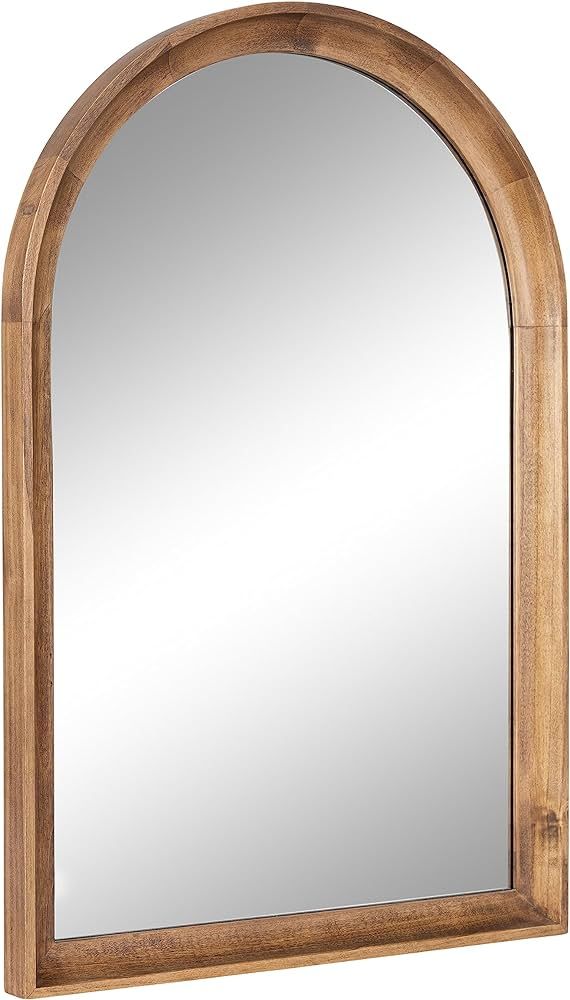 Kate and Laurel Hatherleigh Modern Transitional Arched Wooden Wall Mirror, 20 x 30, Rustic Brown,... | Amazon (US)