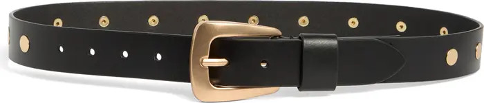 AllSaints Flat Stud Keeper Leather Belt | Nordstromrack | Nordstrom Rack