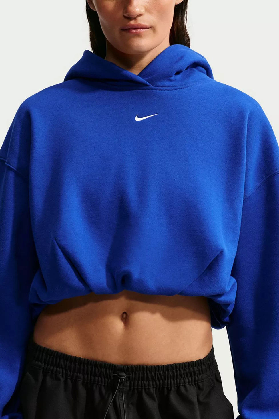 Nike Studio Fleece Oversized Cropped Hoodie Sweatshirt | Urban Outfitters (US and RoW)