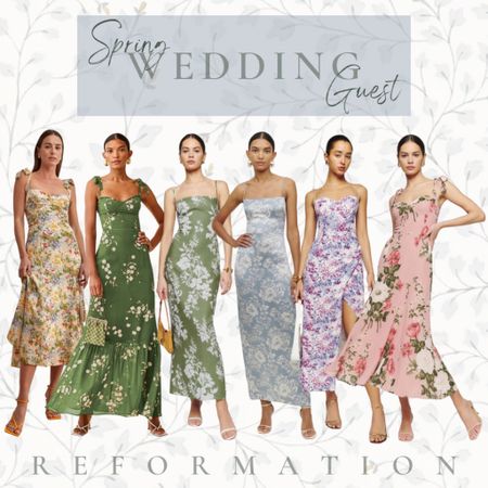 Spring Wedding Guest // Reformation // Reformation Dresses // Floral Dresses 

#LTKstyletip #LTKSeasonal