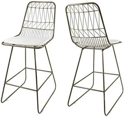 Christopher Knight Home Lilith Counter Stools, 26" Seats, Modern, Geometric, Light Brass Iron Fra... | Amazon (US)
