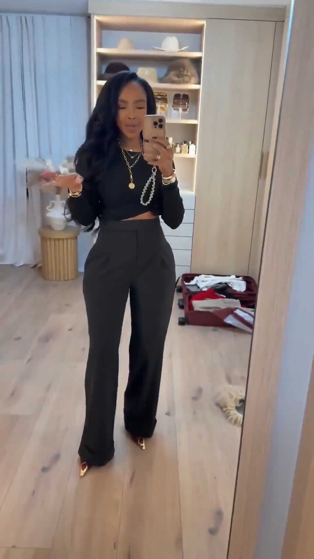 Effortlessly chic in an all-black moment that proves simple can still feel elevated. This matching set is one of those staples you’ll keep reaching for — easy to dress up with heels or keep casual with flats, and perfect for mixing into other looks so the cost per wear keeps dropping over time.

Perfect for dinner dates, nights out, travel days, or polished everyday wear.

📏 Sizing:
Wearing size Small  
Pants: 27 Long  
Height: 5'4" | Weight: 138 lbs | Bust: 34D | Waist: 27" | Hips: 40"

Shop instantly on the app to get all the outfit details.

Matching black set, elevated basics, affordable capsule wardrobe, minimalist outfit ideas, versatile black outfits, long-term shopping staples styled multiple ways.

Follow me on Instagram and YouTube @kirasfashionfinds



#LTKPetite #LTKootd