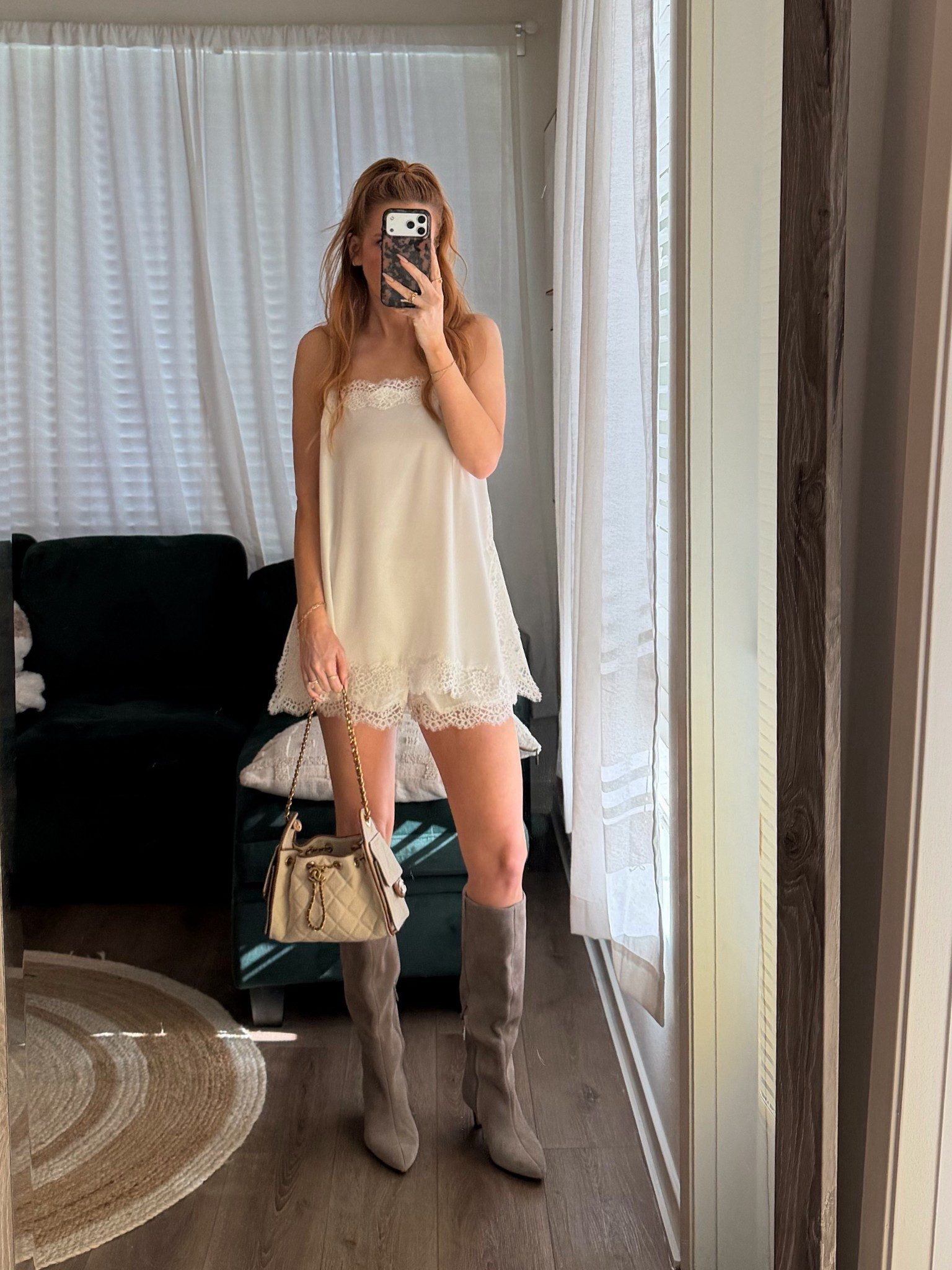 Aritzia satin lace set, Chanel mini 25 

#LTKootd #LTKdayinmylife