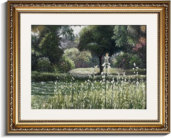InSimSea Gold Picture Framed Wall Art, Living Room Bedroom Vintage Wildflower Field Gallery Canva... | Amazon (US)