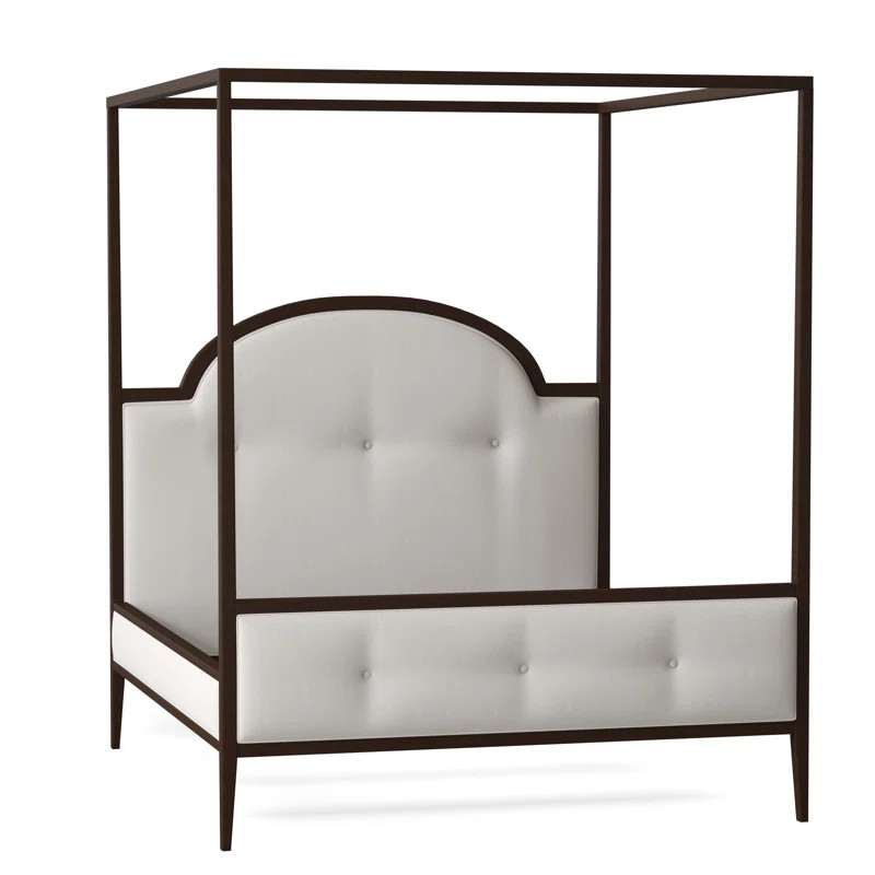 John Solid Wood Tufted Canopy Bed | Wayfair North America